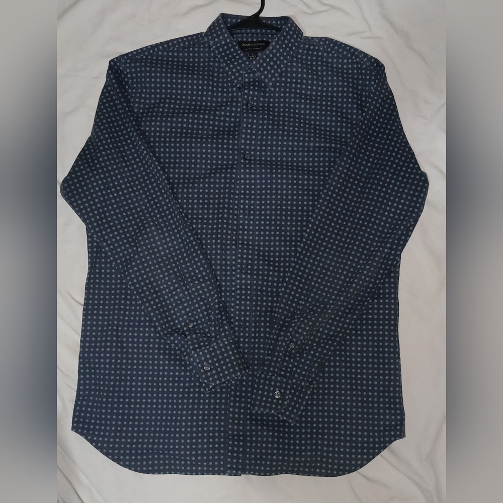 Banana Republic Dark Blue Geometric Shirt
